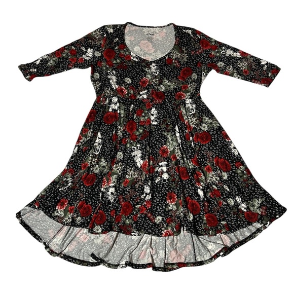 Torrid Disney Mickey Minnie Mouse Floral‎ Skater Carly Mini Dress Size 1X - Picture 1 of 6